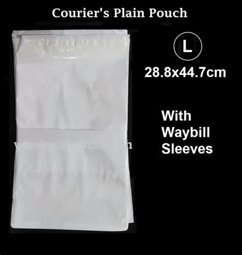 Courier Plain White Pouch Large With Waybill Sleeves Set Of 100 Pcs