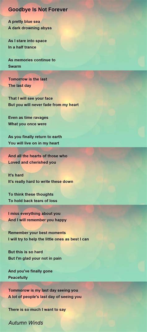 Goodbyes Are Not Forever