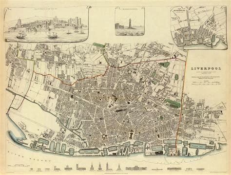 Liverpool map (UK) - Old map of Liverpool - fine print on paper or canvas