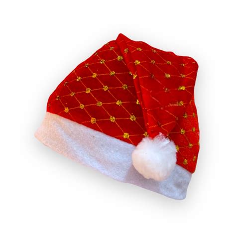 Gorro De Natal Papai Noel Veludo Vermelho Glitter Shopee Brasil