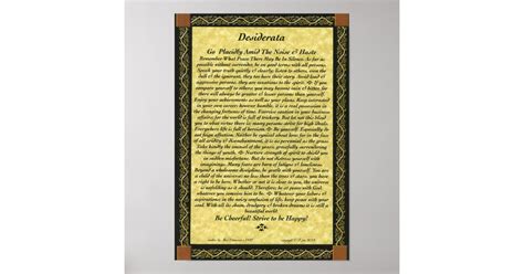 DESIDERATA Poem Poster | Zazzle