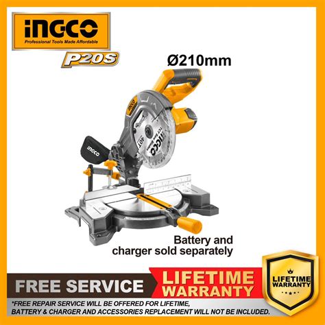 INGCO 20V Lithium Ion Cordless Battery Mitre Saw CMS2001 Shopee Malaysia