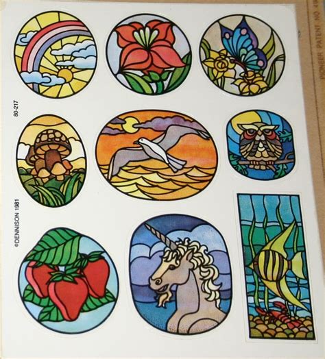 80s Stained Glass Window Stickers Window Stickers Stained Glass Glass Window