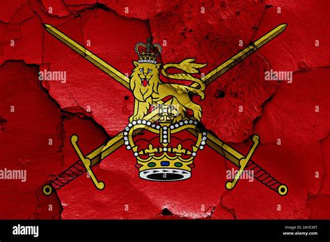 flag of British Army painted on cracked wall Stock Photo - Alamy