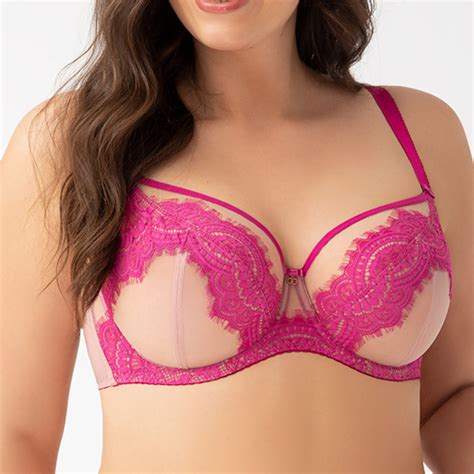 Malika Balconette Beige And Fuschia Bella Bra Shop