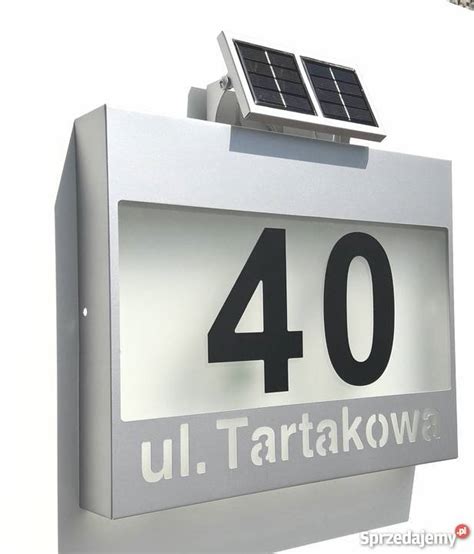 Tablica Adresowa Podświetlana Solarna Japońskie Aku LED Alu Myślenice