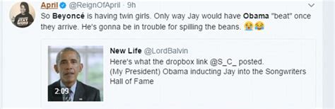 Has Obama Revealed The Sex Of Beyonce S Twins Daily Mail Online