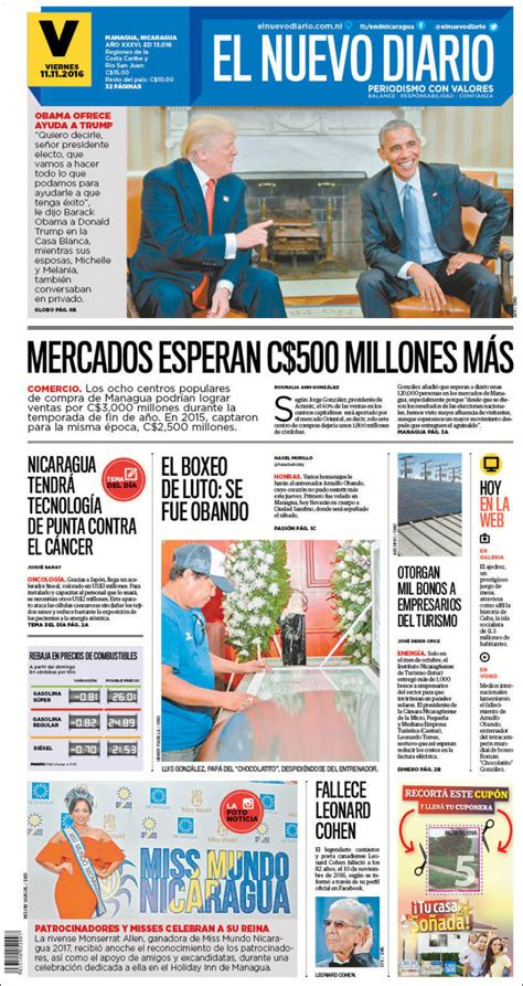 Periódico El Nuevo Diario Nicaragua Periódicos De Nicaragua Toda La