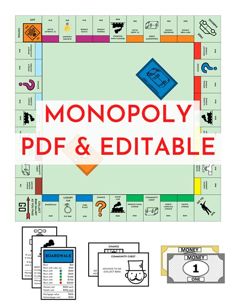 Printable Monopoly Pdf And Editable In Canva Etsy