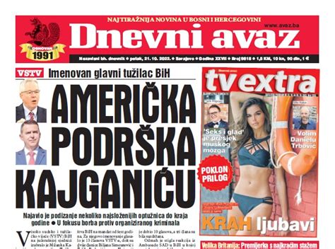 Danas u Dnevnom avazu čitajte Američka podrška Kajganiću