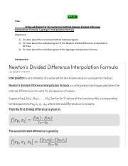 LAB06 Pdf LAB 06 Title Write Lab Report For The Numerical Methods