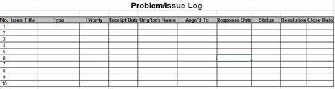 13 Free Sample Issue Log Templates Printable Samples