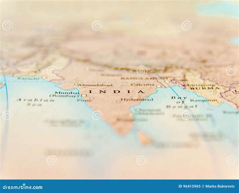 Geographic Map Of India Nepal Bhutan And Bangladesh With Important