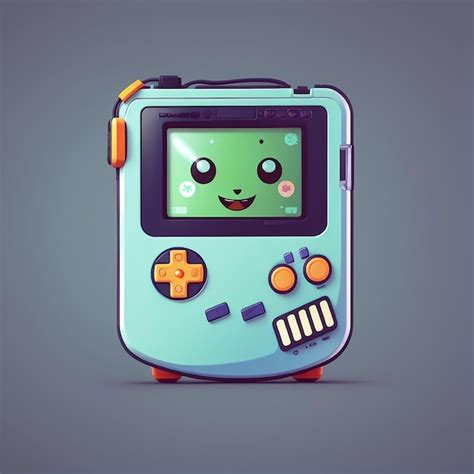 Lindo Kawaii Gameboy Console Con Memoria Ilustraci N Vectorial Logotipo