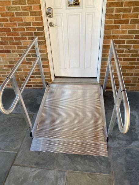 Solid Surface Portable Ramp w/ Handrails | Lifeway Mobility