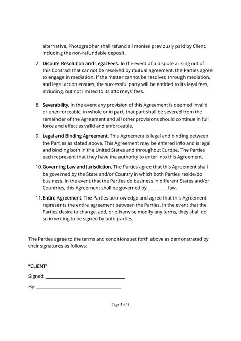 Wedding Photography Contract