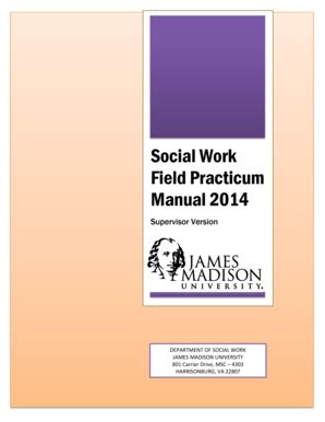 Fillable Online Jmu Field Practicum Manual For Supervisors Pdf James