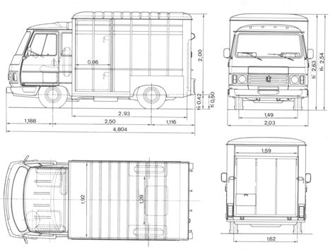 Peugeot J9 Civile Vector Drawing