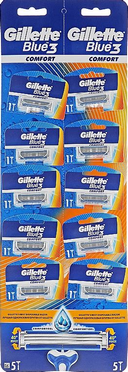 Gillette Blue 3 Comfort Disposable Shaving Razor Set 10 Pcs Makeup Uk