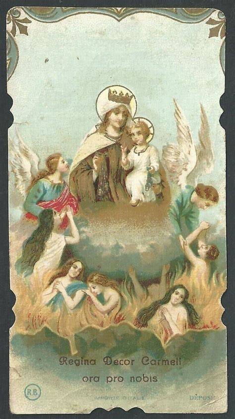 Santino Antico De La Madonna Del Carmine Image Pieuse Holy Card Estampa