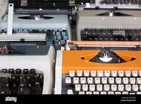 Retro Row Of Typewriters Hi Res Stock Photography And Images Alamy