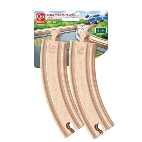 Set de 4 grands rails courbés Circuit de train en bois Hape