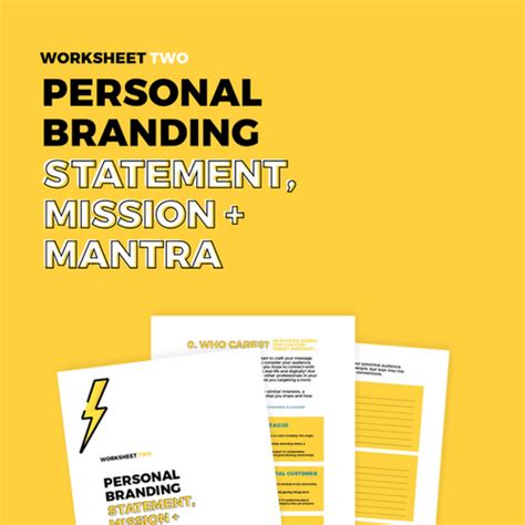 Worksheet 2: Personal Branding Statement, Mission + Mantra | glassstaircase