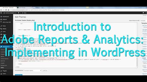 Tutorial Adobe Analytics Implementing In Wordpress Youtube