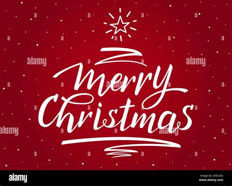 Merry Christmas Handwritten Lettering Modern Brush Calligraphy