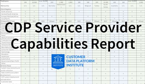 CDP Vendor Comparison CDP Institute