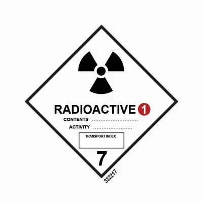 Hazard Labelling Symbol Class 7 Radioactive Category 1 A SPE