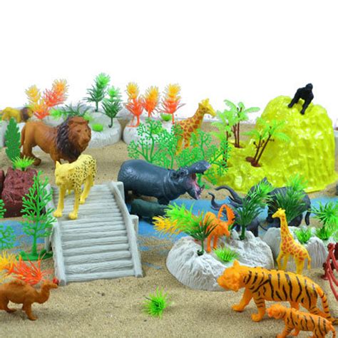 100 pieces mini forest animals static model set toy - Figures