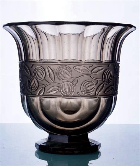 Rudolfshütte Josef Inwald Vase Grand vase Art Déco à décor en