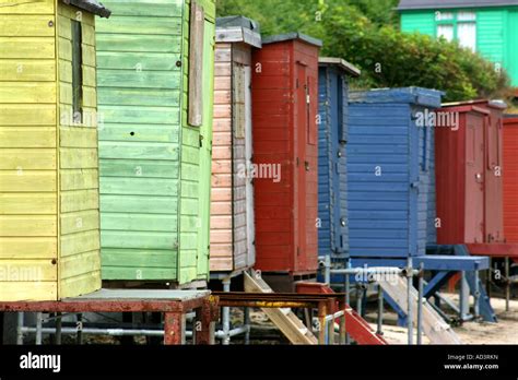 Colourful Beach Huts On The Beach At Morfa Nefyn Lleyn Peninsula