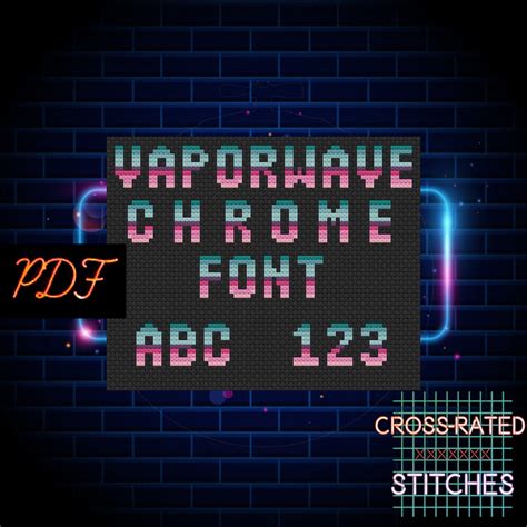 Vaporwave Chrome Font Aesthetic Retro Block Letters 80's Alphabet - Etsy