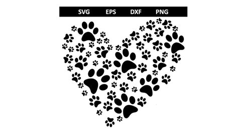 Paw Print Heart SVG, Paw Print SVG, Heart of Paws SVG, Paw Svg, Dog Svg ...