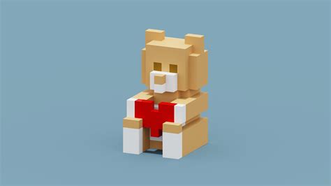 Voxel Bear Love Model - TurboSquid 1904512