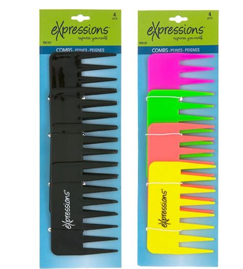 Wholesale Wide-Tooth Combs - 4 Pack, Neon or Black - DollarDays