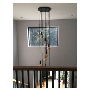 Multi Pendant Drop For Galleried Landing Contemporary Hallway