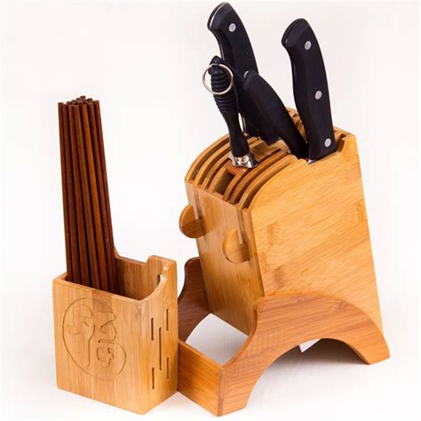 Estante De Soporte De Bamb Para Cuchillo De Bamb Para Cocina Soporte