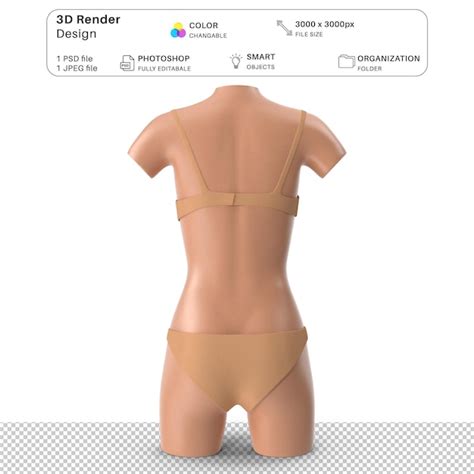 Mannequin Féminin Portant De La Lingerie Mockup Modélisation 3d Fichier Psd Lingerie Réaliste