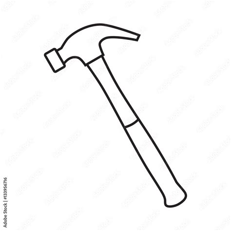 Line icon hammer. Vector illustration. Stock Vector | Adobe Stock