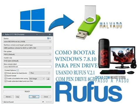 Como Bootar Windows No Pen Drive Usando Rufus Malvado Tutorial Youtube