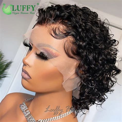 Pixie Cut Wig Short Curly Brazilian Human Hair Wigs Cheap 13x1 Hd Lace