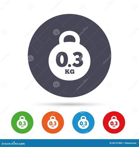 Weight Sign Icon 03 Kilogram Kg Mail Weight Stock Vector