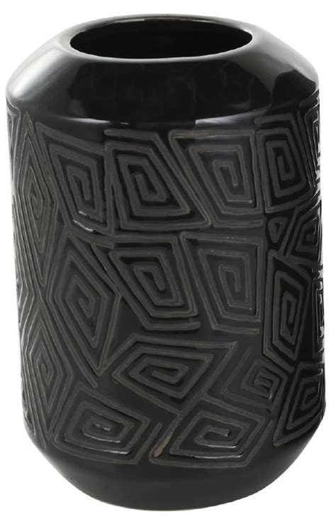 8 Black Geometric Ceramic Vase Wilford Lee Home Accents