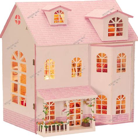 Diy Big Wooden Miniatura Doll House Furniture Large Handmade 3d