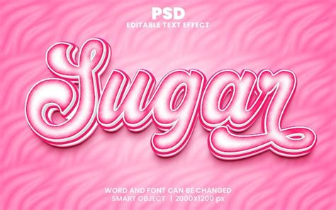 Premium Psd Sugar 3d Editable Photoshop Text Effect Style With Pink