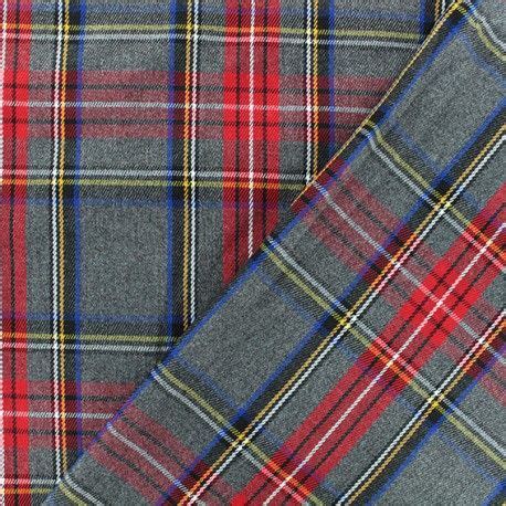 Tissu tartan écossais Roxburgh gris Tissu tartan Tartan Tartan