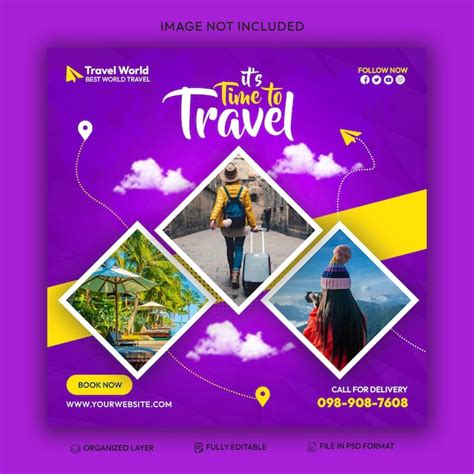 Premium PSD Free Psd Travel And Tour Social Media Post Instagram Post